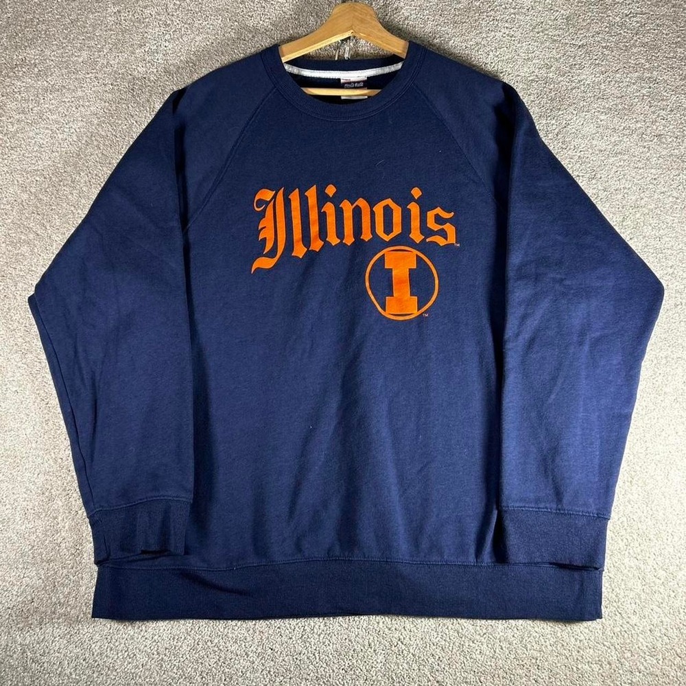 Vintage 2000s University of Illinois old English spell out college crewneck